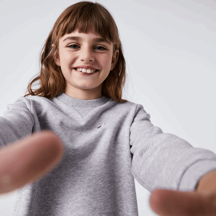 девојке хаљина од памучног флиса са плисираним леђима 86883286 сиви кине цца Lacoste