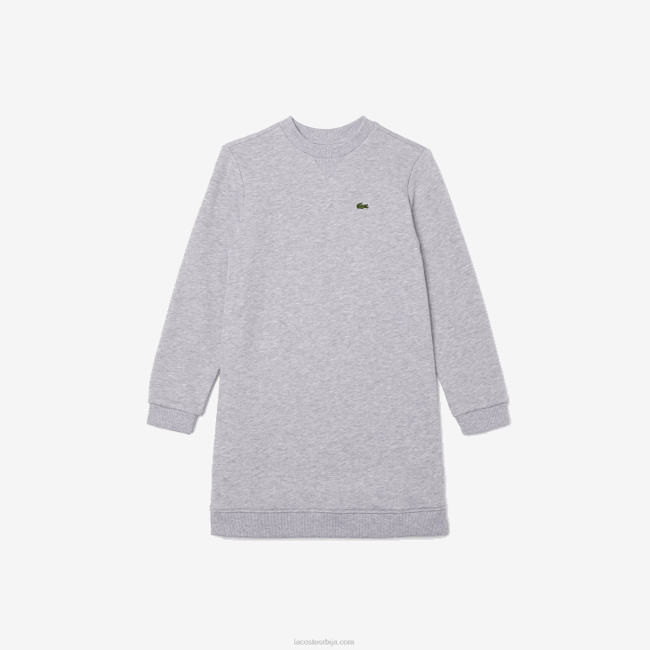 девојке хаљина од памучног флиса са плисираним леђима 86883286 сиви кине цца Lacoste