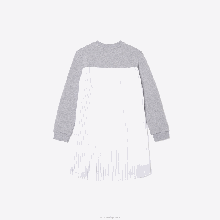 девојке хаљина од памучног флиса са плисираним леђима 86883286 сиви кине цца Lacoste
