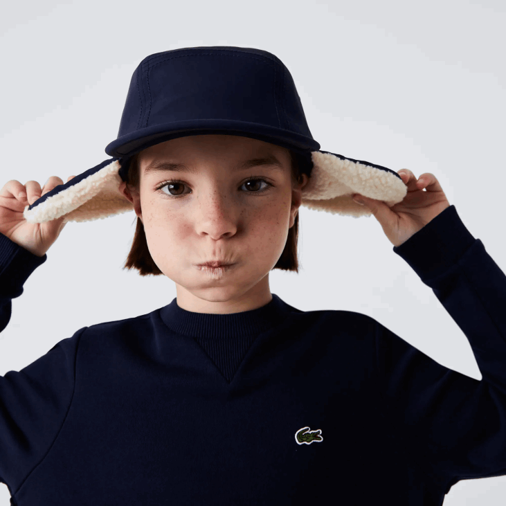 девојке хаљина од памучног флиса са плисираним леђима 86883287 тамноплава 166 Lacoste