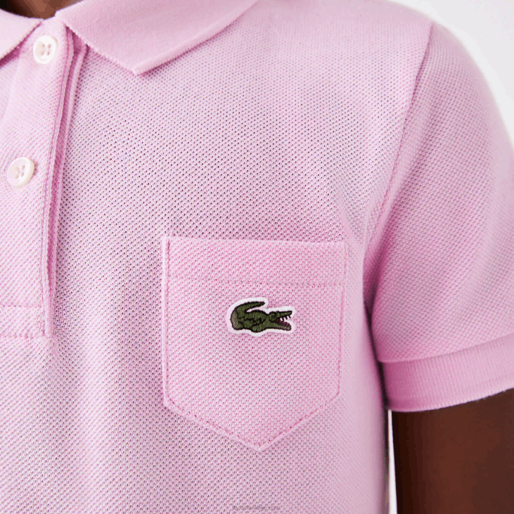 девојке памучна поло хаљина 86883288 розе з4х Lacoste