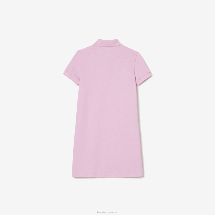девојке памучна поло хаљина 86883288 розе з4х Lacoste