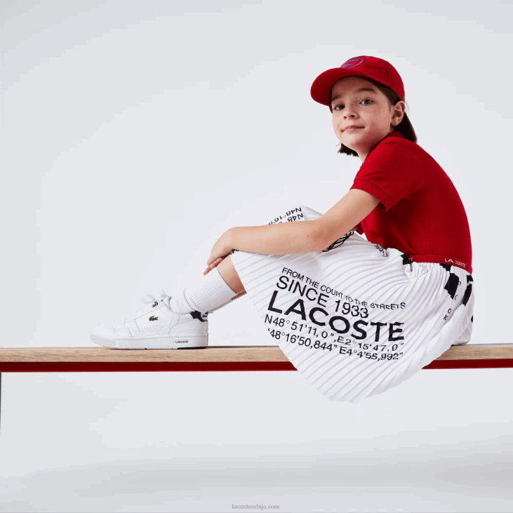 девојке плисирана сукња од дреса 86883291 бела 001 Lacoste
