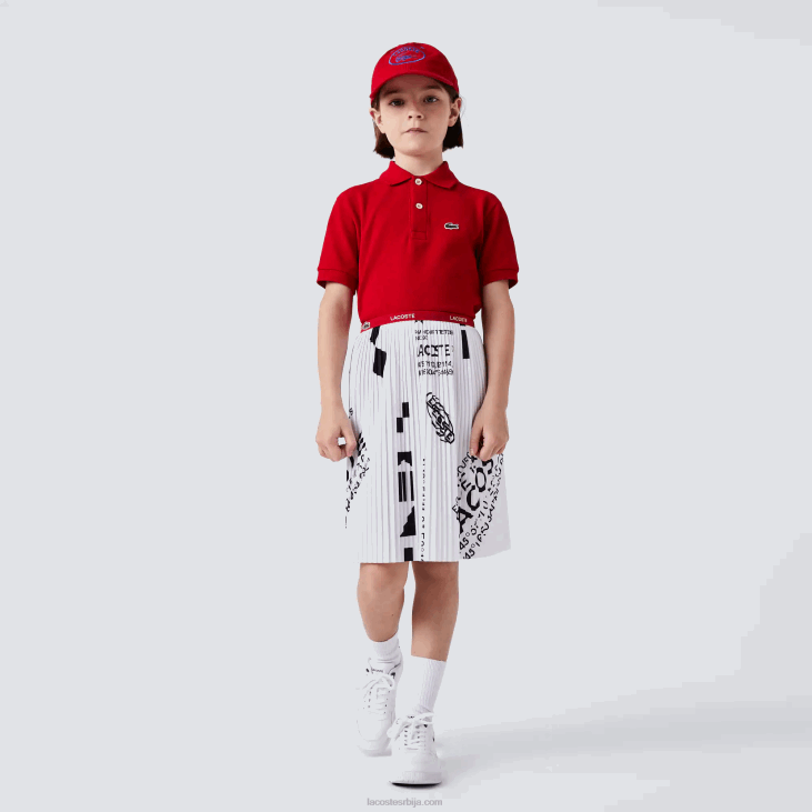 девојке плисирана сукња од дреса 86883291 бела 001 Lacoste