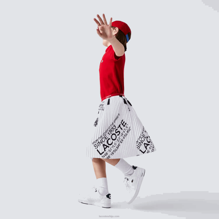 девојке плисирана сукња од дреса 86883291 бела 001 Lacoste