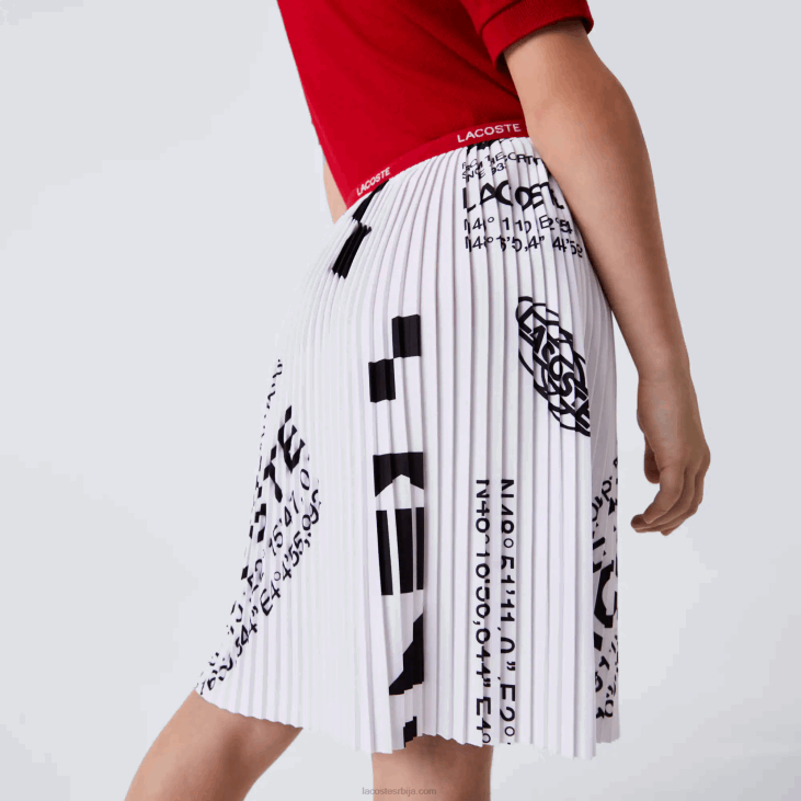 девојке плисирана сукња од дреса 86883291 бела 001 Lacoste