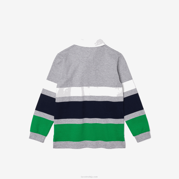 децаци пругаста памучна рагби поло 86883151 сива кинела бела плава зелена пвк Lacoste