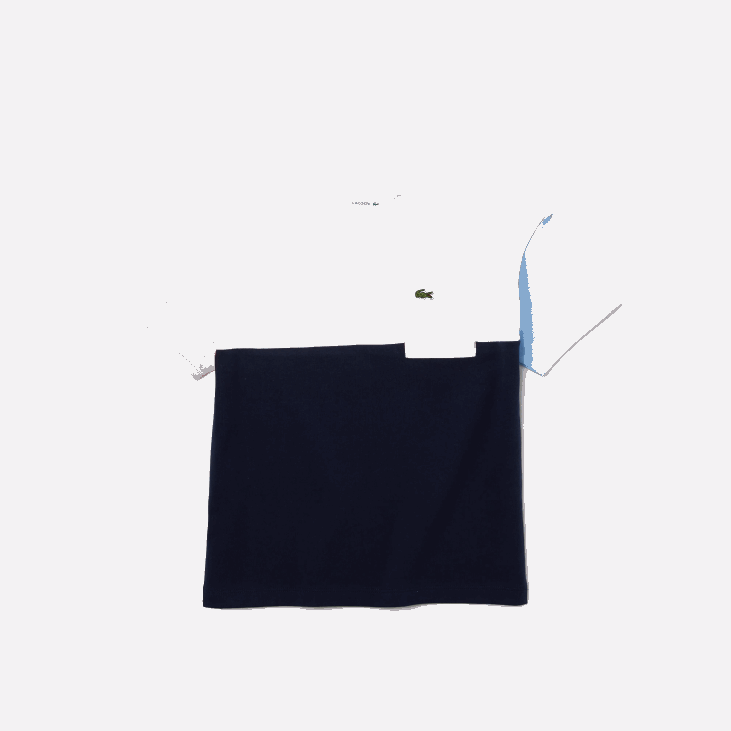 девојке херитаге џепна памучна мајица са округлим изрезом у боји 86883179 морнарско плава бела розе гта Lacoste