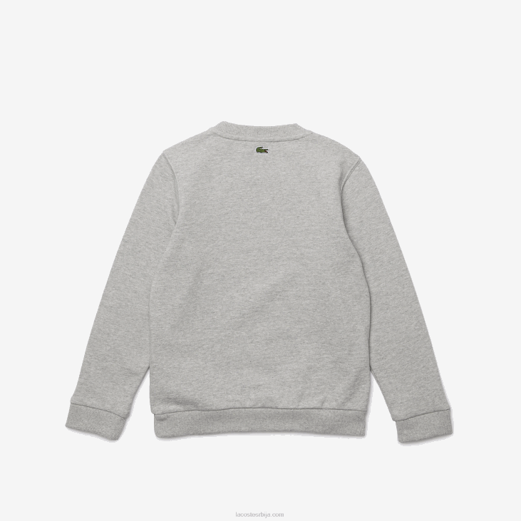 клинци дуксерица од флиса са крокодилским принтом 86883244 сива цхине бела в9д Lacoste