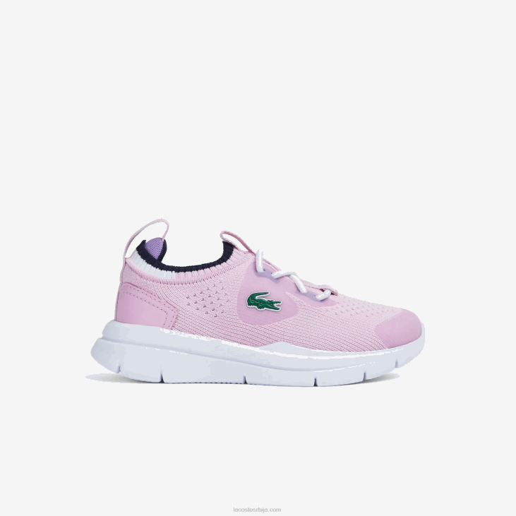 одојчади рун спин плетене текстилне патике контрастне боје 86882982 розе и беле ф50 Lacoste