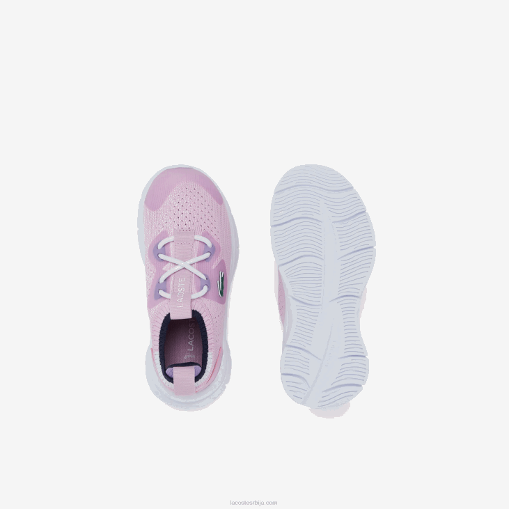 одојчади рун спин плетене текстилне патике контрастне боје 86882982 розе и беле ф50 Lacoste