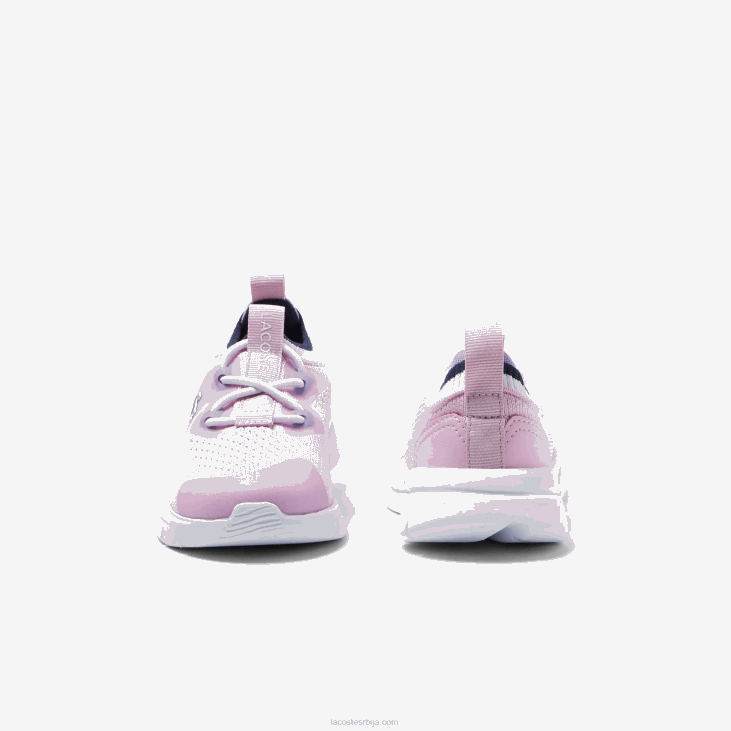 одојчади рун спин плетене текстилне патике контрастне боје 86882982 розе и беле ф50 Lacoste