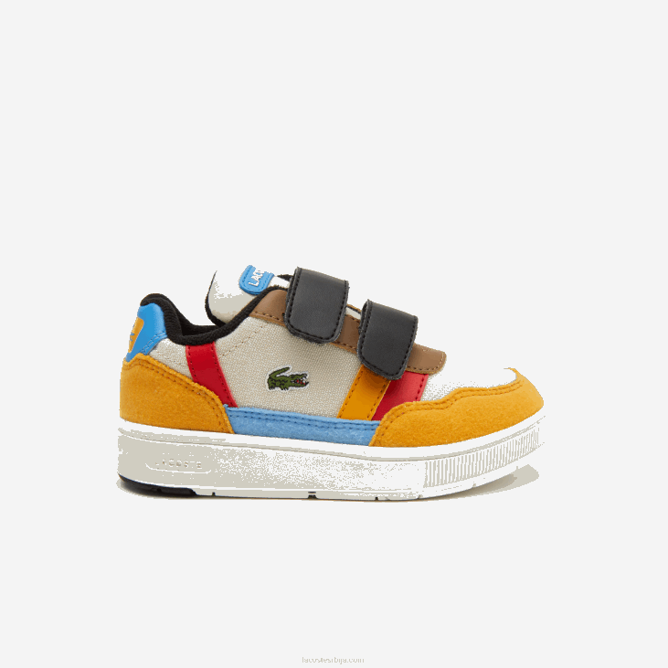 одојчади т-цлип зимске синтетичке ципеле на отвореном 86882992 бело и жуто хт3 Lacoste