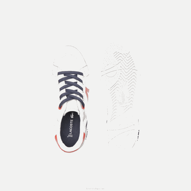 клинци л004 текстилне патике 86883061 светло сива црвена 15ц Lacoste