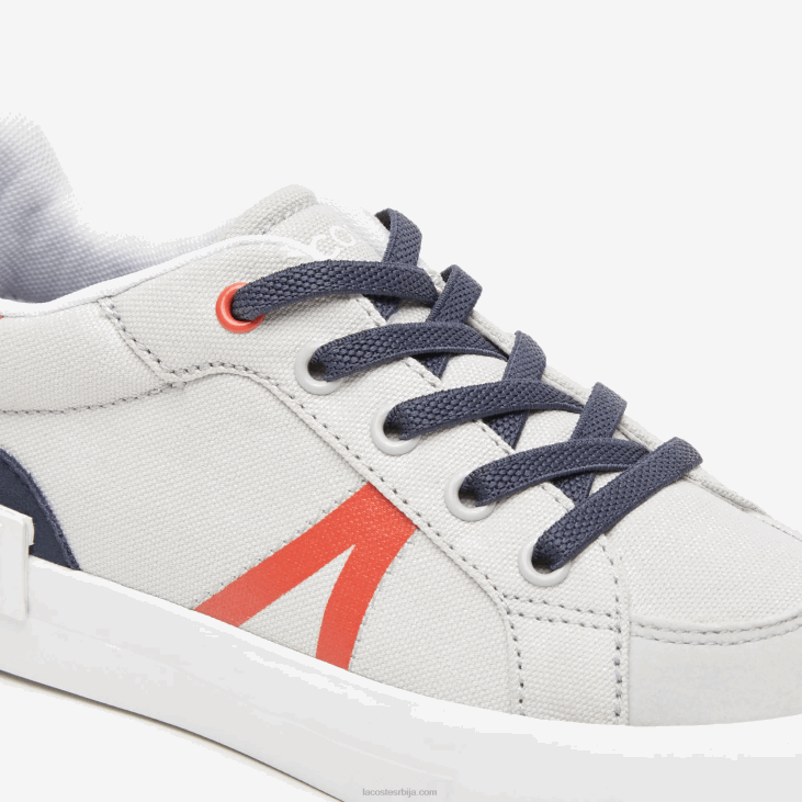 клинци л004 текстилне патике 86883061 светло сива црвена 15ц Lacoste