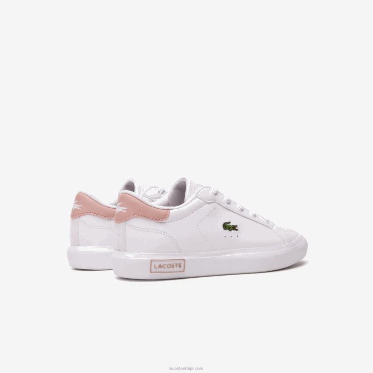 клинци поверцоурт синтетичке патике 86883066 бела и светло розе 1и9 Lacoste