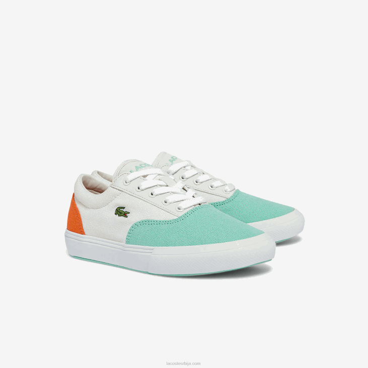 клинци скок служи чипкане платнене патике 86883263 бела тиркизна т66 Lacoste