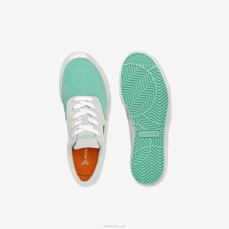 клинци скок служи чипкане платнене патике 86883263 бела тиркизна т66 Lacoste