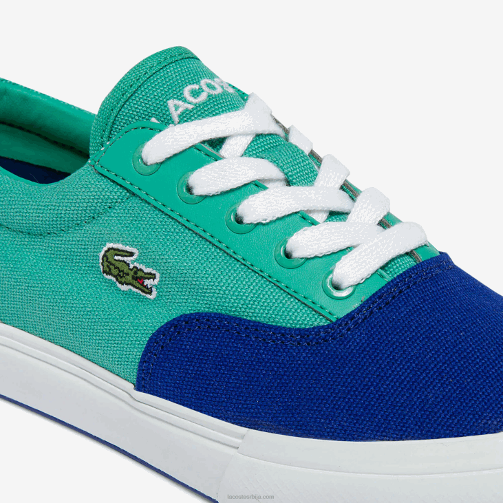 клинци скок служи чипкане платнене патике 86883264 плаво зелено бг3 Lacoste