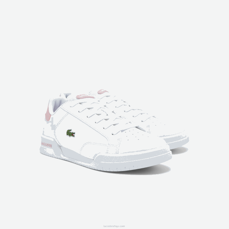 јуниори твин сервице синтетичке патике 86883321 бела и светло розе 1и9 Lacoste