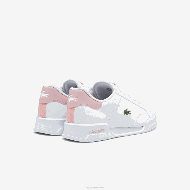 јуниори твин сервице синтетичке патике 86883321 бела и светло розе 1и9 Lacoste