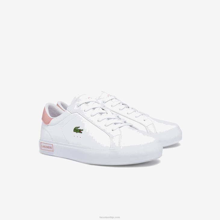 јуниори поверцоурт синтетичке патике 86883308 бела и светло розе 1и9 Lacoste