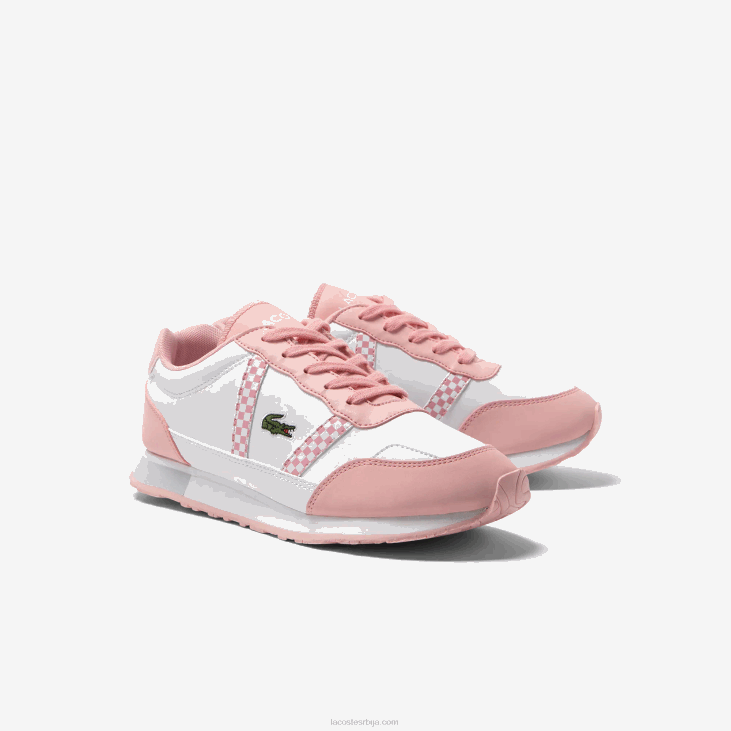 јуниори партнер синтетичке патике 86883311 бела и розе б53 Lacoste