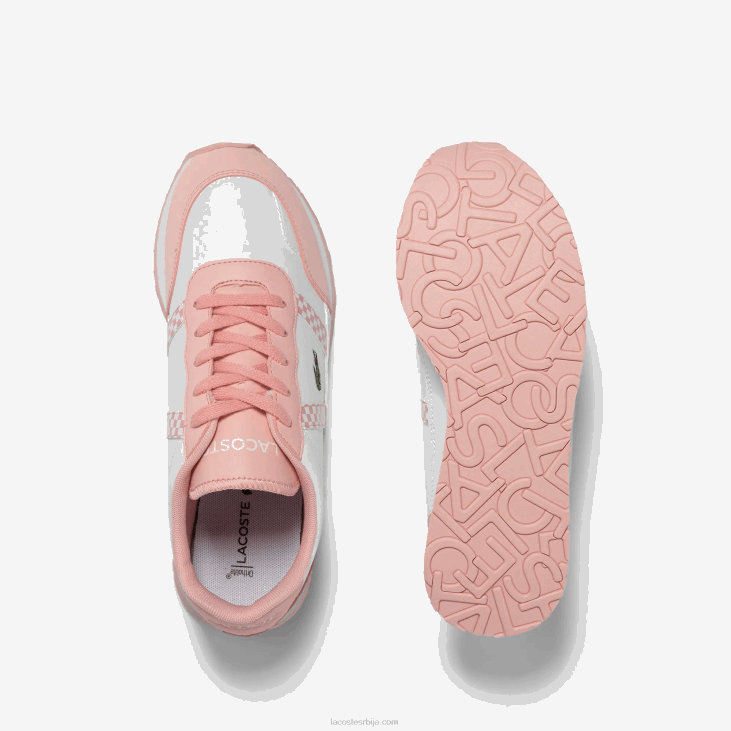 јуниори партнер синтетичке патике 86883311 бела и розе б53 Lacoste