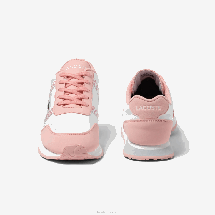 јуниори партнер синтетичке патике 86883311 бела и розе б53 Lacoste