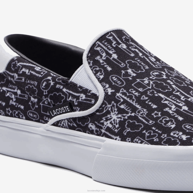 јуниори скок служити текстил слип он 86883322 црно-бело 312 Lacoste