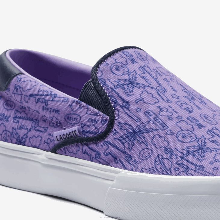 јуниори скок служити текстил слип он 86883323 љубичасто бела 84к Lacoste