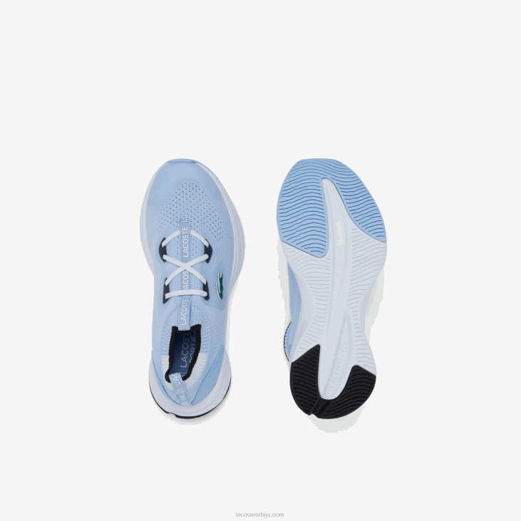 јуниори рун спин плетене текстилне патике контрастне боје 86883329 светло плава бела 2к7 Lacoste