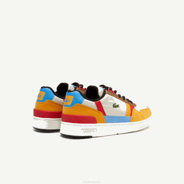 јуниори т-цлип зимске синтетичке ципеле на отвореном 86883334 бело и жуто хт3 Lacoste