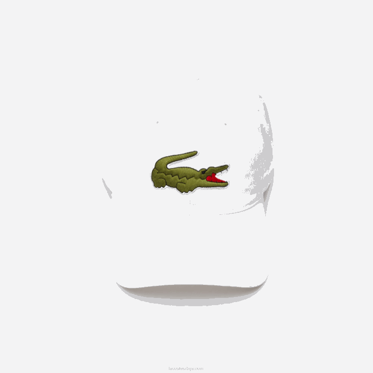 мушкарци контрастни каиш и превелика капа од крокодил памука 86882232 бела 001 Lacoste
