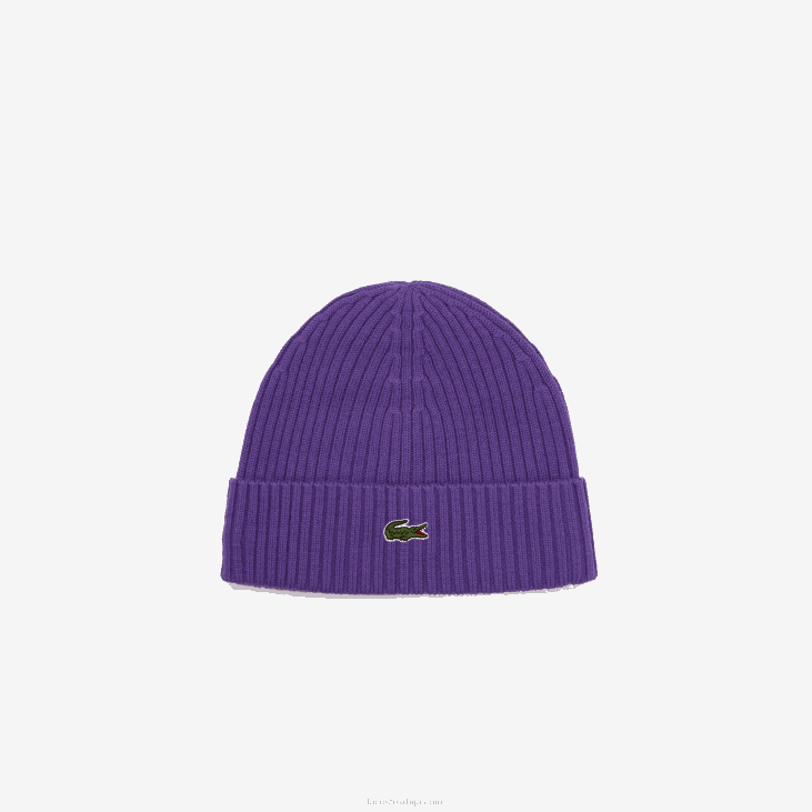 мушкарци ребраста вунена капа 86882270 љубичаста с5з Lacoste