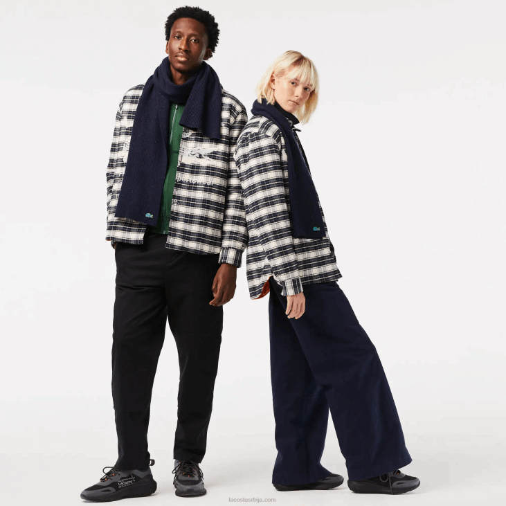 мушкарци шарена вунена марама 86882302 тамноплава 7цг Lacoste