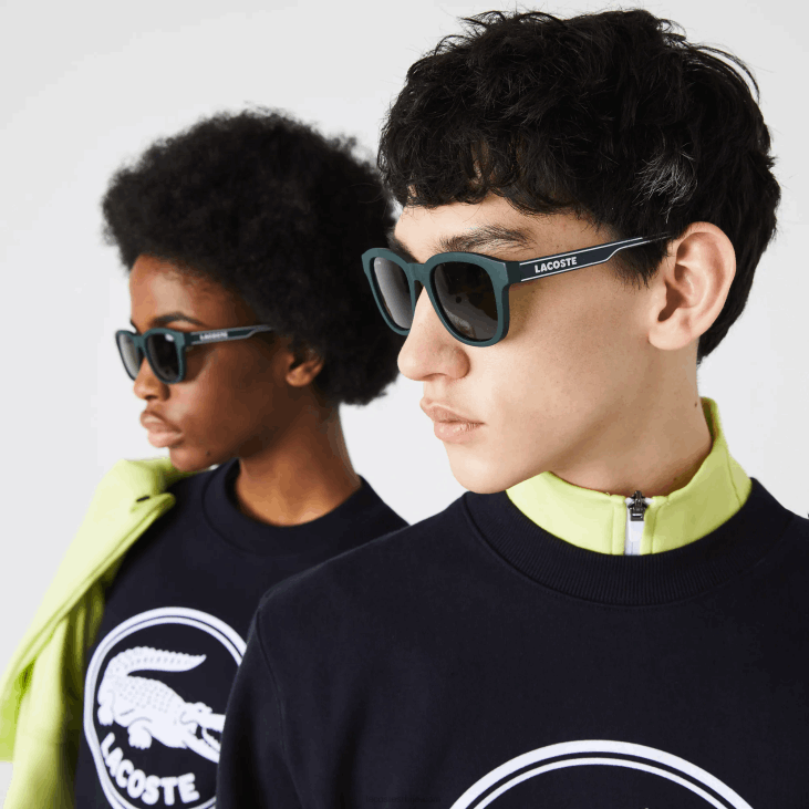 мушкарци правоугаоне активне линије сунчане наочаре 86882306 мат зелена 301 Lacoste