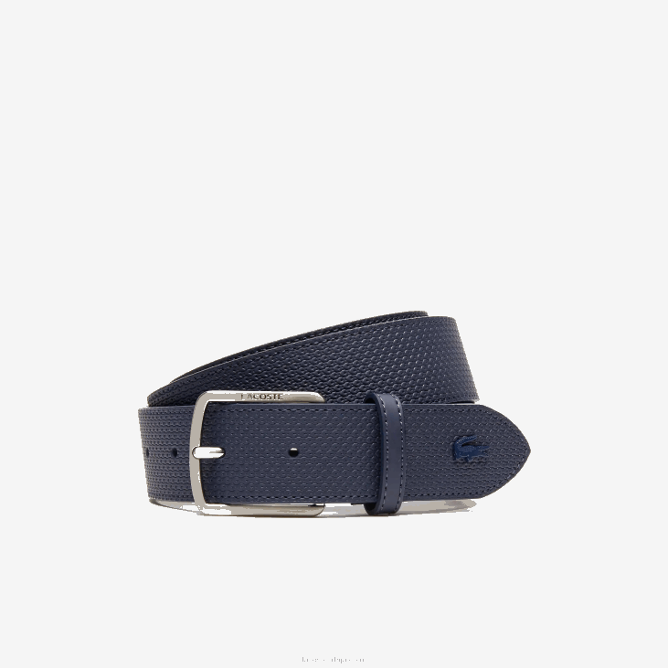мушкарци ремен од текстуриране коже са гравираном копчом 86882076 21 Lacoste