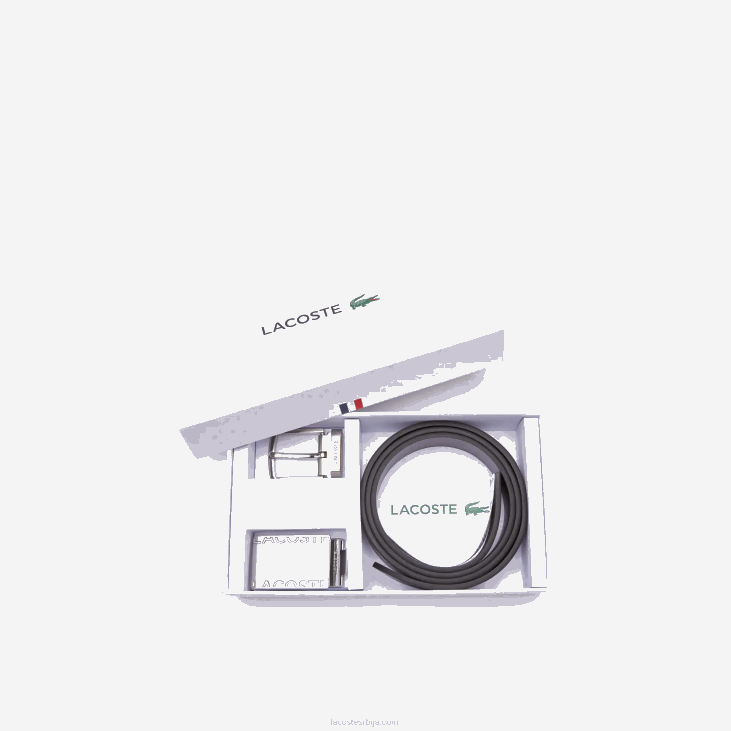 мушкарци поклон сет за каиш са иглама и равним копчом 86882112 ноир маррон 371 Lacoste