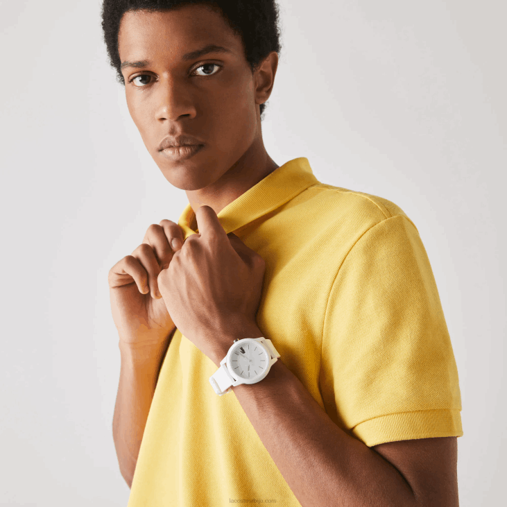 мушкарци л.12.12 сат са белим силиконским ременом 86882333 бела 000 Lacoste