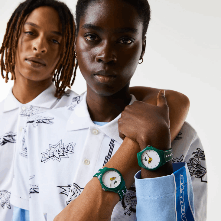 мушкарци неоцроц сат са зеленим силиконским ременом 86882206 зелено 000 Lacoste