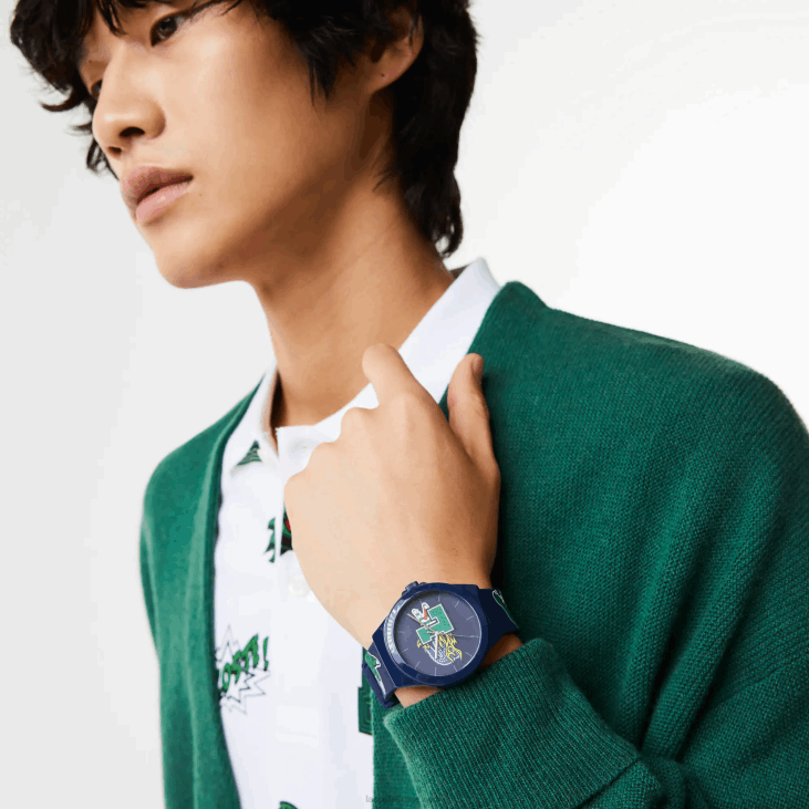 мушкарци неоцроц плави сат са силиконским ременом 86882207 плава 000 Lacoste