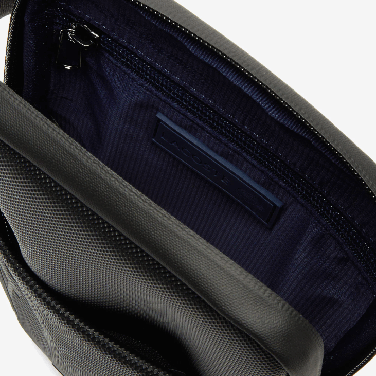 мушкарци л.12.12 брендирана мала равна торба са патент затварачем 86882008 црна 000 Lacoste