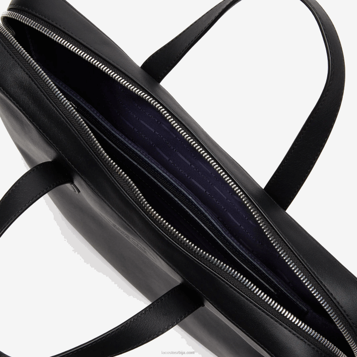 мушкарци л.12.12 кожна компјутерска торба са одвојивим нараменицама 86882030 црна 000 Lacoste