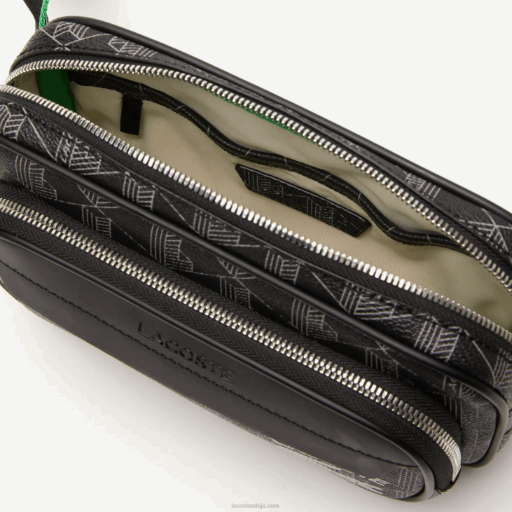 мушкарци торба за попречно боди са мешаним монограмом: мала 86881961 моно ноир грис естрагон л83 Lacoste