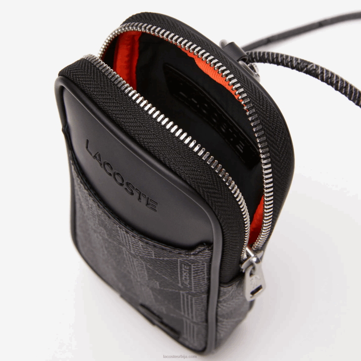 мушкарци држач паметног телефона са мешаним монограмом 86881985 монограм ноир грис х45 Lacoste