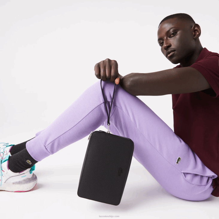 мушкарци цхантацо пикуе кожна торбица са патент затварачем 86882009 црна 000 Lacoste