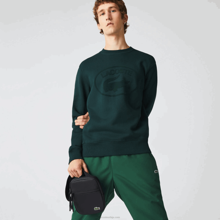 мушкарци лцст пресвучена платнена мала равна торба преко тела 86882018 црна 000 Lacoste