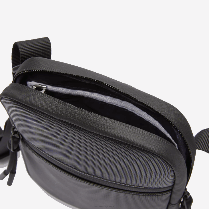 мушкарци лцст пресвучена платнена мала равна торба преко тела 86882018 црна 000 Lacoste