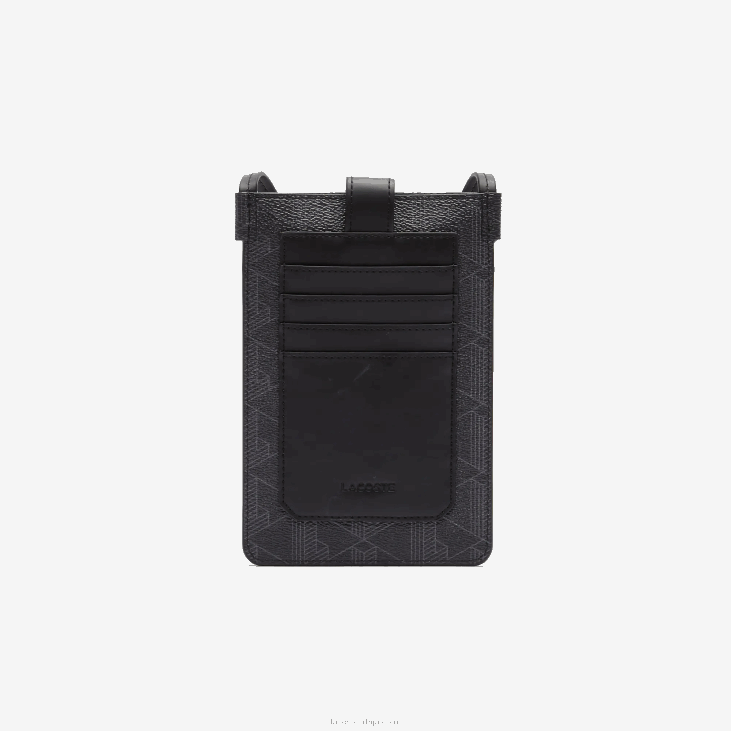 мушкарци платнена торбица за паметни телефон од мешавине монограма 86882037 монограм ноир грис х45 Lacoste
